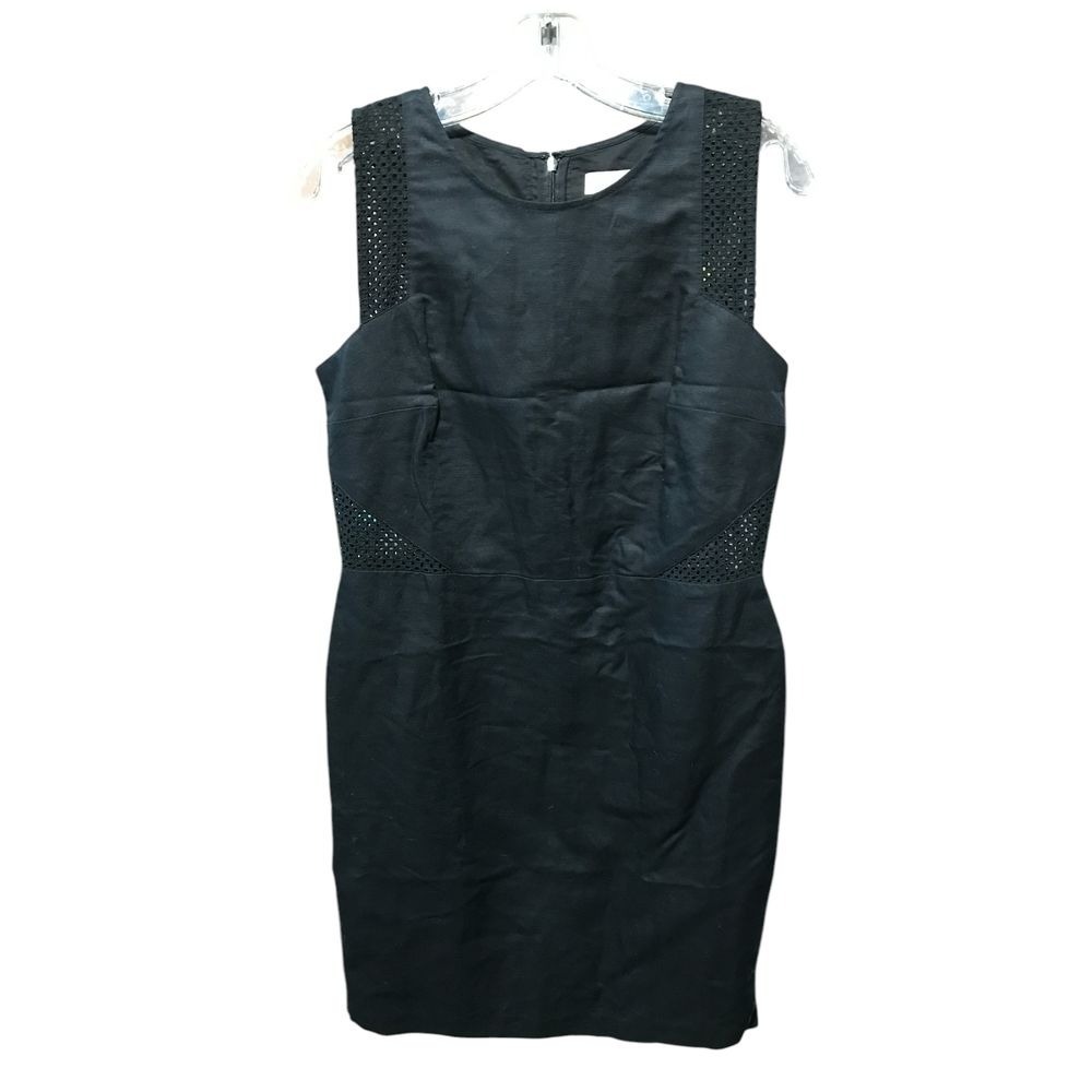 Loft Solid Black Linen Cotton Blend Sleeveless Dress New with‎ Tags